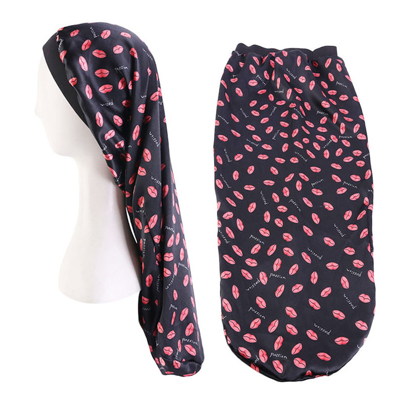 2021. Modna ženska satenska kapa za spavanje za dugu kosu Svilena duga kapa s mekom elastičnom trakom za prirodnu kovrčavu kosu Pletenice dreadlock