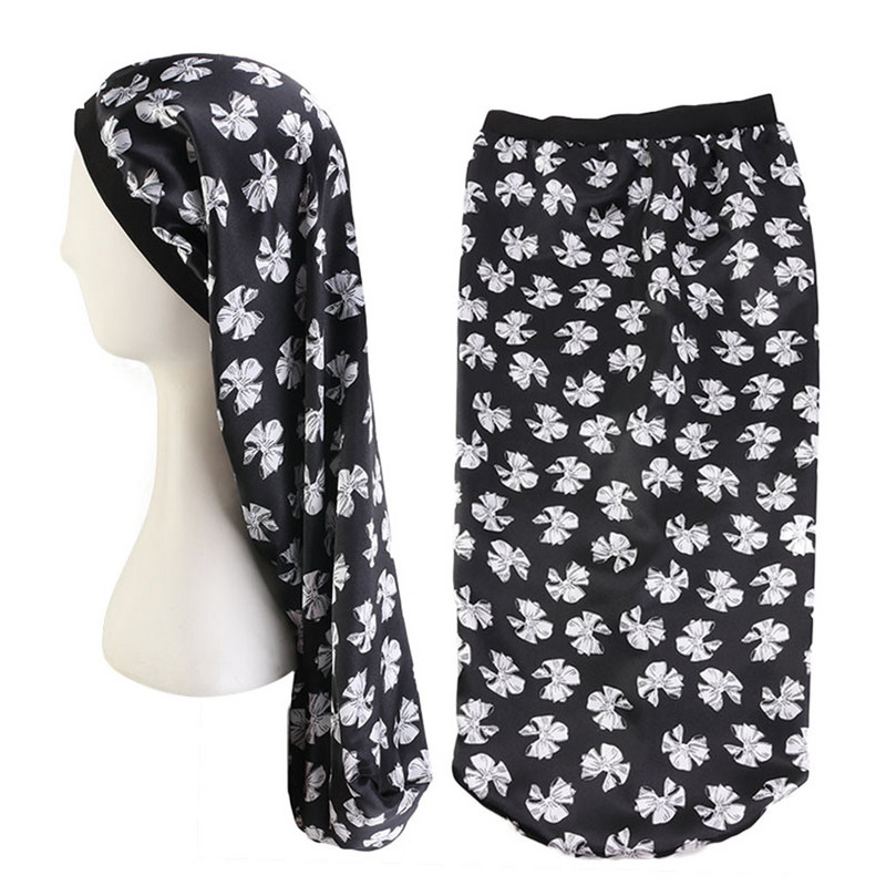 2021. Modna ženska satenska kapa za spavanje za dugu kosu Svilena duga kapa s mekom elastičnom trakom za prirodnu kovrčavu kosu Pletenice dreadlock