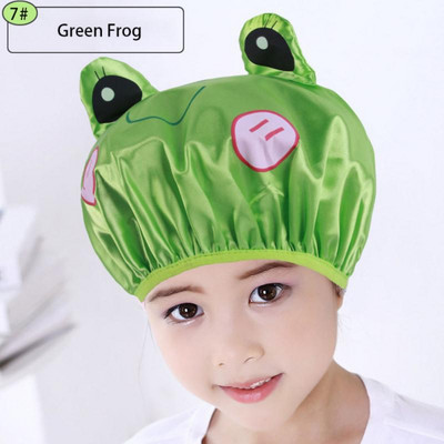 Karikatūras dušas cepure dubultslāņa radošie modeļi ūdensizturīgs satīns gudrs mazgāšanas vāciņš Bērnu vannas vāciņš galvas vāciņš dušas vāciņš Jauns