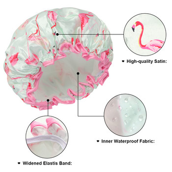 Водоустойчива шапка за душ, еластична шапка за коса за многократна употреба, дамска голяма шапка за душ, шапка за многократна употреба, шапки за душ за салон за красота Beauty Salon Spa