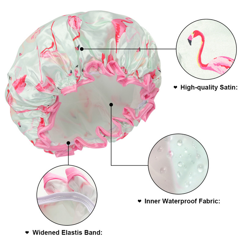 Ūdensnecaurlaidīga dušas cepure, elastīga atkārtoti lietojama vannas matu cepure, liela sieviešu dušas cepure, atkārtoti lietojama matu cepure, skaistumkopšanas salona spa dušas cepures