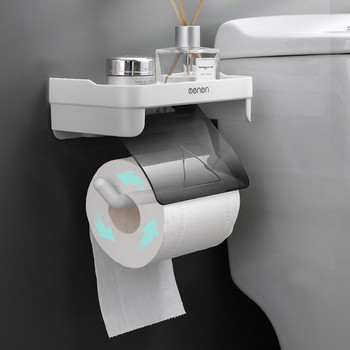 Монтиране на стена Държач за тоалетна хартия Аксесоари за кърпички за баня Държачи за стелажи Самозалепващ перфоратор Аксесоар за хартия за кухненска ролка