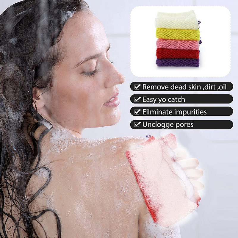 African Net Duga mreža za kupanje Spužva za piling za tuširanje Piling za tijelo Piling za leđa Zaglađivanje kože za svakodnevnu upotrebu ili čarape