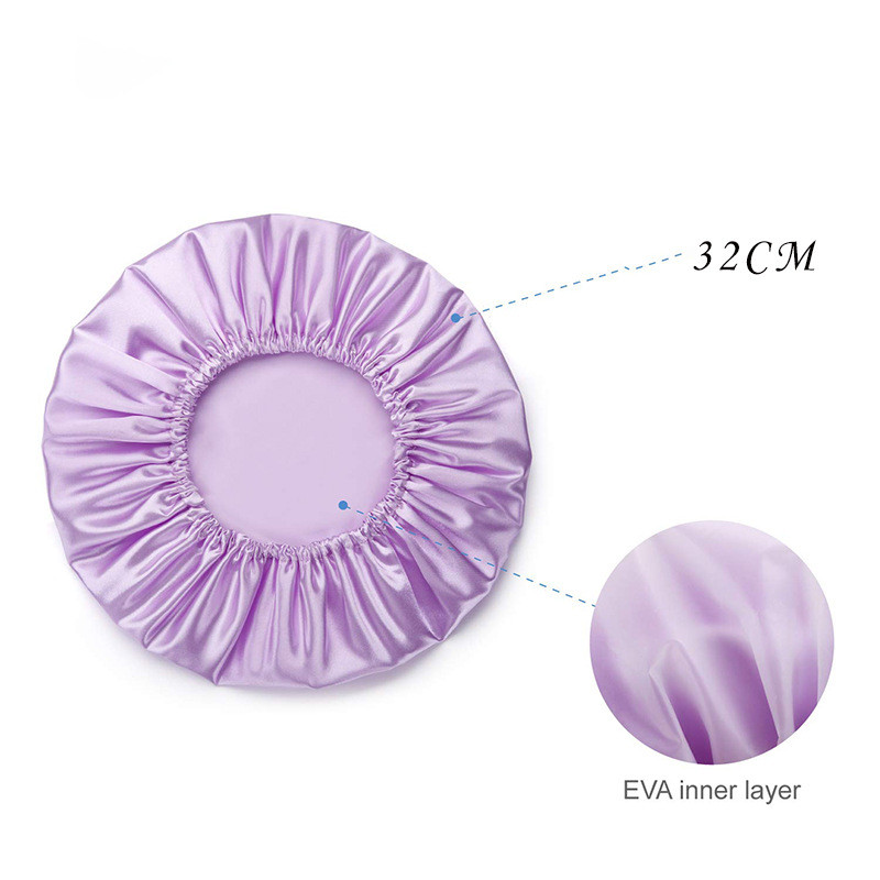 Dušas cepures peldēšanai atkārtoti lietojamas dušas cepures gariem matiem, dubultslāņi Premium grezni zīdaini satīna ūdensizturīgi īpaši lieli