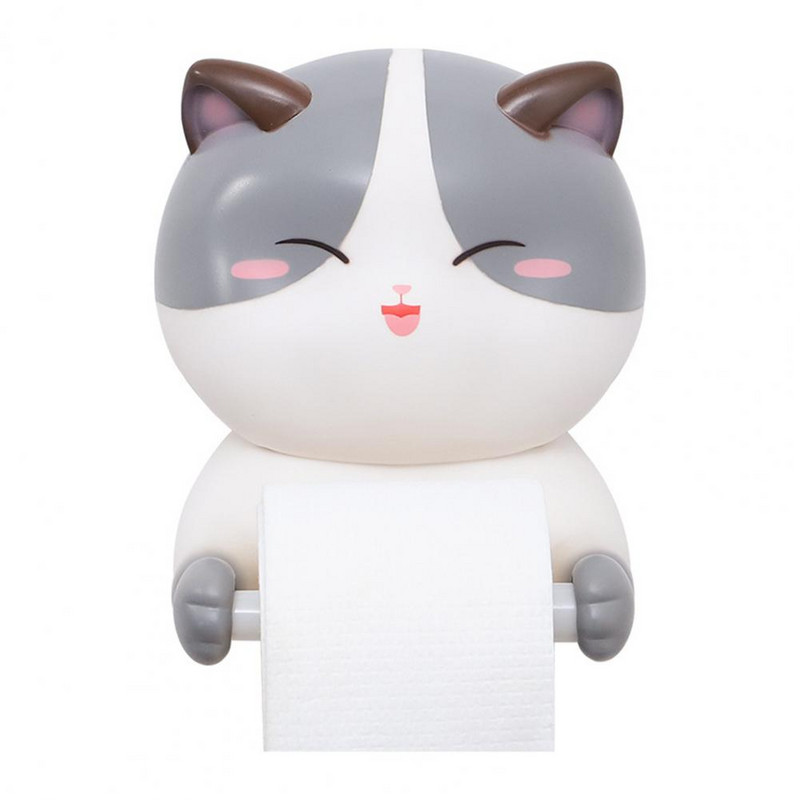 Držač za WC papirnate papirnate papirnate maramice Na zidu Slatka mačka PVC Kreativne role koje štede prostor Stalak za papirnate maramice Kućni dekor za kupaonski pribor