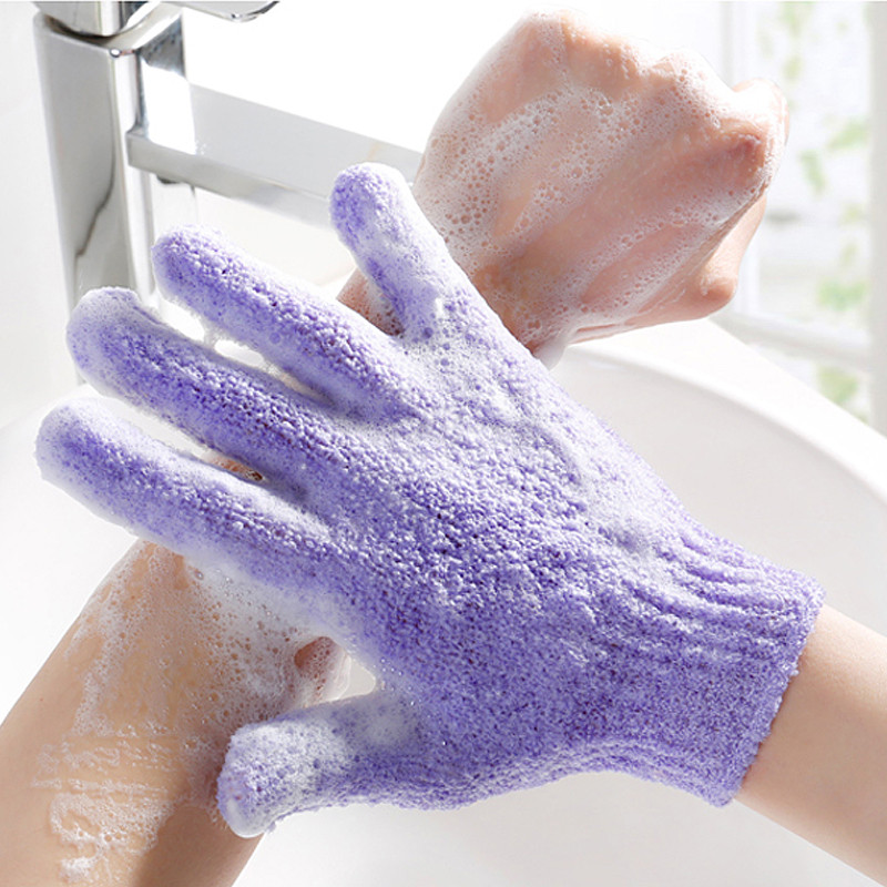 6gab vanna pīlingam cimdu tīrīšanai ķermeņa burbuļošanai masāžas mazgāšanai ādu mitrinošs SPA Five Fingers dušas skrubis cimdi putas