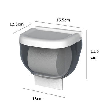 Държач за тоалетна хартия Водоустойчив монтиран на стена тава за тоалетна хартия Ролка хартиена тръба Чекмедже за съхранение Кутия за кърпички Рафт Продукт за баня