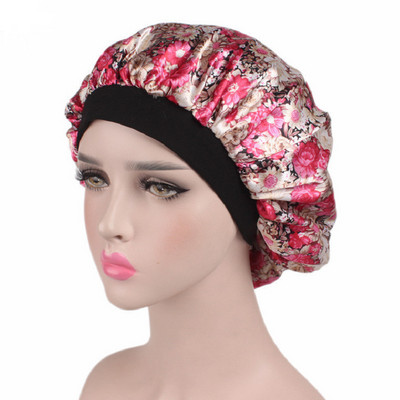 Matu satīna pārsegs guļošai dušas vāciņam Zīda motora pārsegs sieviešu nakts miega vāciņa galvas vāks, plata elastīga josla