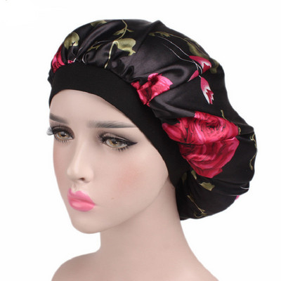 Matu satīna pārsegs guļošai dušas vāciņam Zīda motora pārsegs sieviešu nakts miega vāciņa galvas vāks, plata elastīga josla