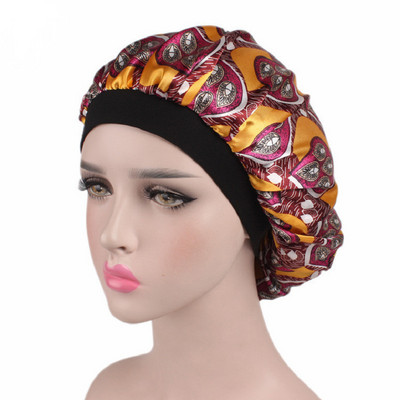 Matu satīna pārsegs guļošai dušas vāciņam Zīda motora pārsegs sieviešu nakts miega vāciņa galvas vāks, plata elastīga josla