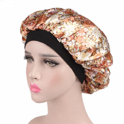 Matu satīna pārsegs guļošai dušas vāciņam Zīda motora pārsegs sieviešu nakts miega vāciņa galvas vāks, plata elastīga josla