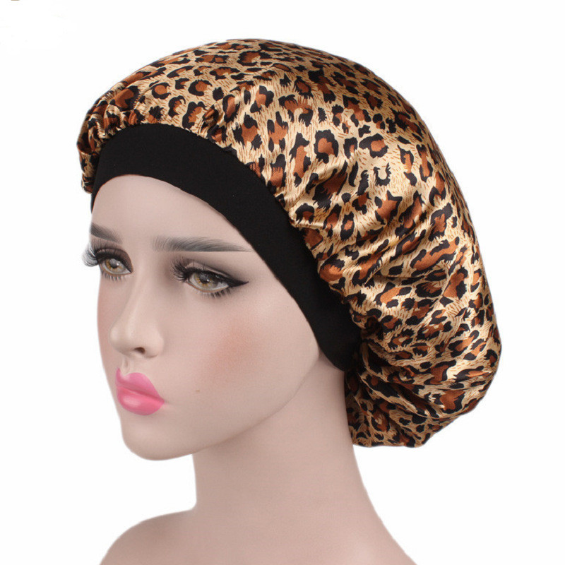 Matu satīna pārsegs guļošai dušas vāciņam Zīda motora pārsegs sieviešu nakts miega vāciņa galvas vāks, plata elastīga josla