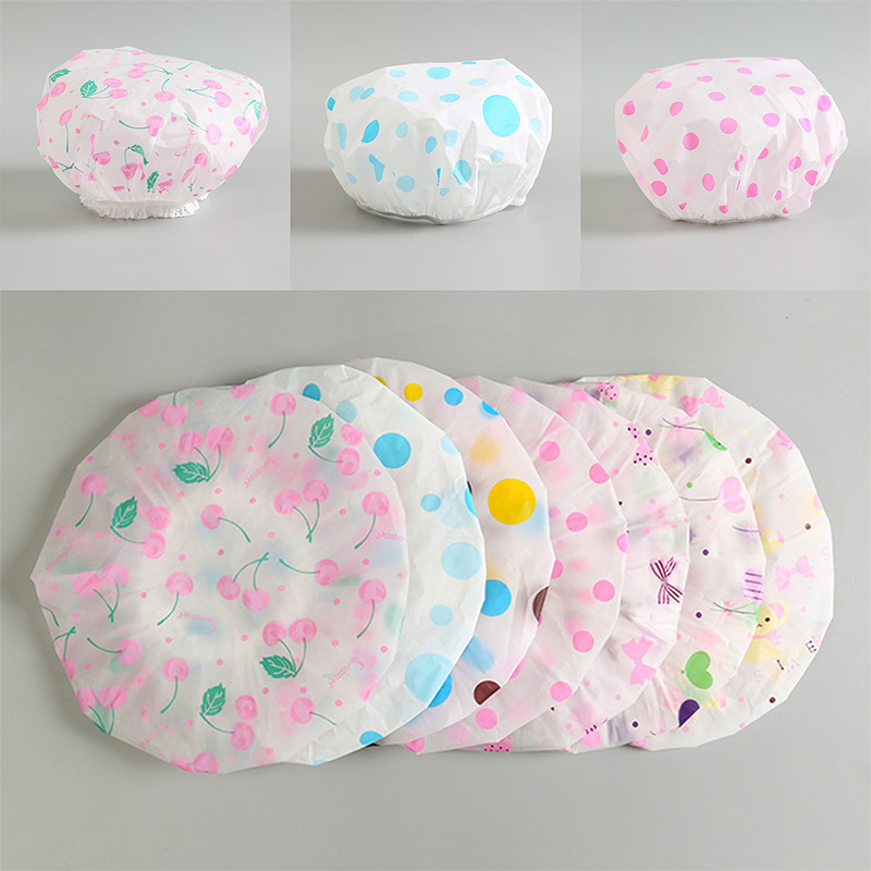 3Gb ūdensizturīga vannas cepure, biezināta ūdensnecaurlaidīga un eļļas izplūdes vāciņš Sieviešu SPA matu salonu piederumi dušas vāciņš Vannas istabas piederumi