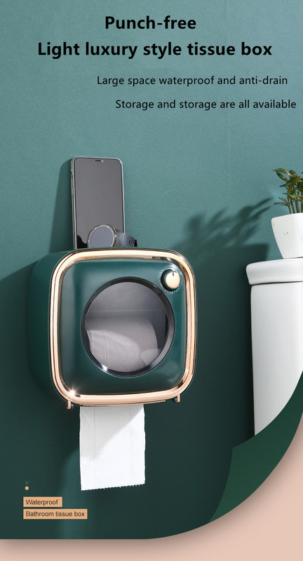 Tualetes papīra turētājs, salvešu uzglabāšanas kaste, vannas istabas piederumi, sienas vannas istabas plaukts bez perforatora, roku dvieļu uzglabāšana