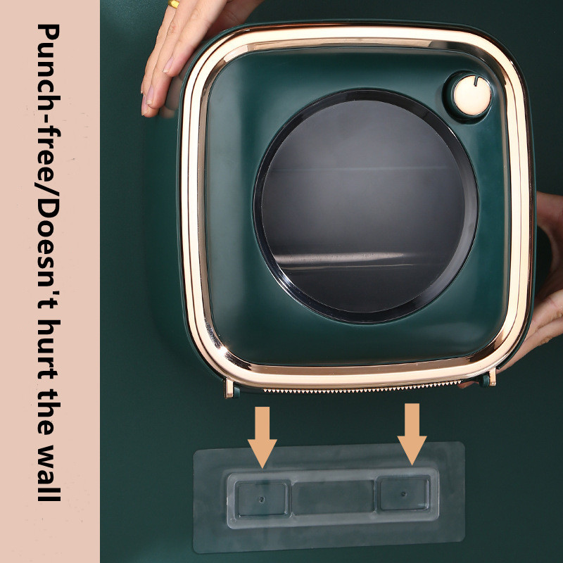 Tualetes papīra turētājs, salvešu uzglabāšanas kaste, vannas istabas piederumi, sienas vannas istabas plaukts bez perforatora, roku dvieļu uzglabāšana