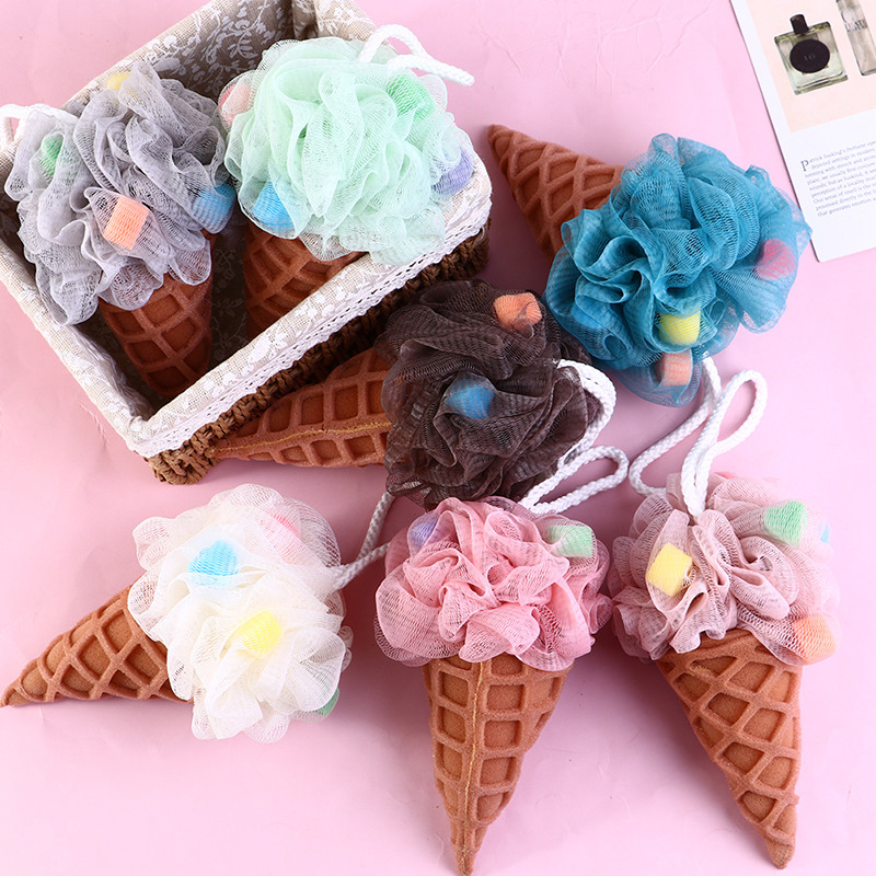 Saldējuma ķermeņa skrubera sietiņš putojošs sūklis vannas dušas sūklis, lufas pīlings skruberis vannas tīrīšanas piederumi