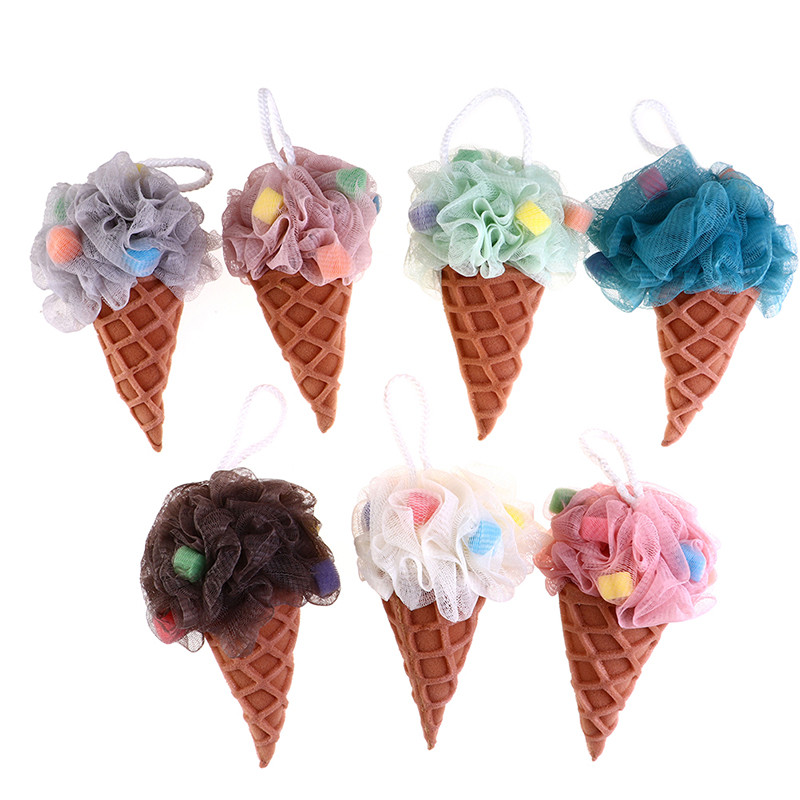 Saldējuma ķermeņa skrubera sietiņš putojošs sūklis vannas dušas sūklis, lufas pīlings skruberis vannas tīrīšanas piederumi