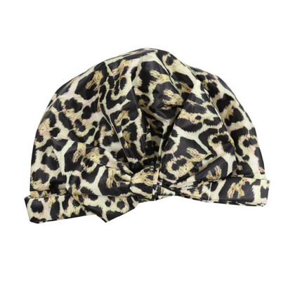 Sieviešu vīriešu dušas cepure Ūdensizturīgs elastīgs bants mezgls melns, balts svītrains dušas cepure Sieviešu guļamcepure nakts vāciņš