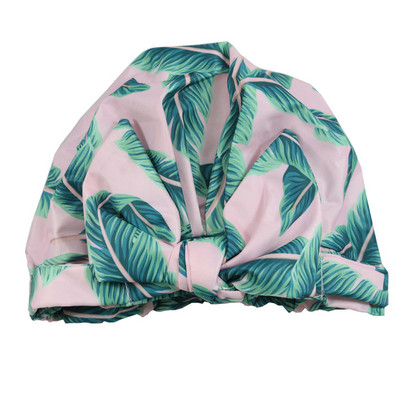 Sieviešu vīriešu dušas cepure Ūdensizturīgs elastīgs bants mezgls melns, balts svītrains dušas cepure Sieviešu guļamcepure nakts vāciņš