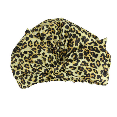 Sieviešu vīriešu dušas cepure Ūdensizturīgs elastīgs bants mezgls melns, balts svītrains dušas cepure Sieviešu guļamcepure nakts vāciņš