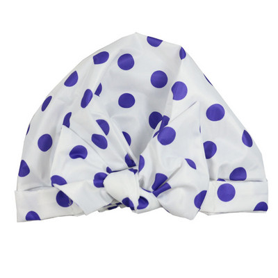 Sieviešu vīriešu dušas cepure Ūdensizturīgs elastīgs bants mezgls melns, balts svītrains dušas cepure Sieviešu guļamcepure nakts vāciņš