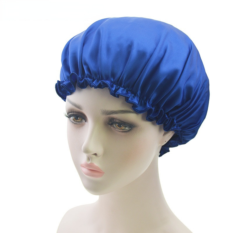 Sieviešu vīriešu dušas cepure Ūdensizturīgs elastīgs bants mezgls melns, balts svītrains dušas cepure Sieviešu guļamcepure nakts vāciņš