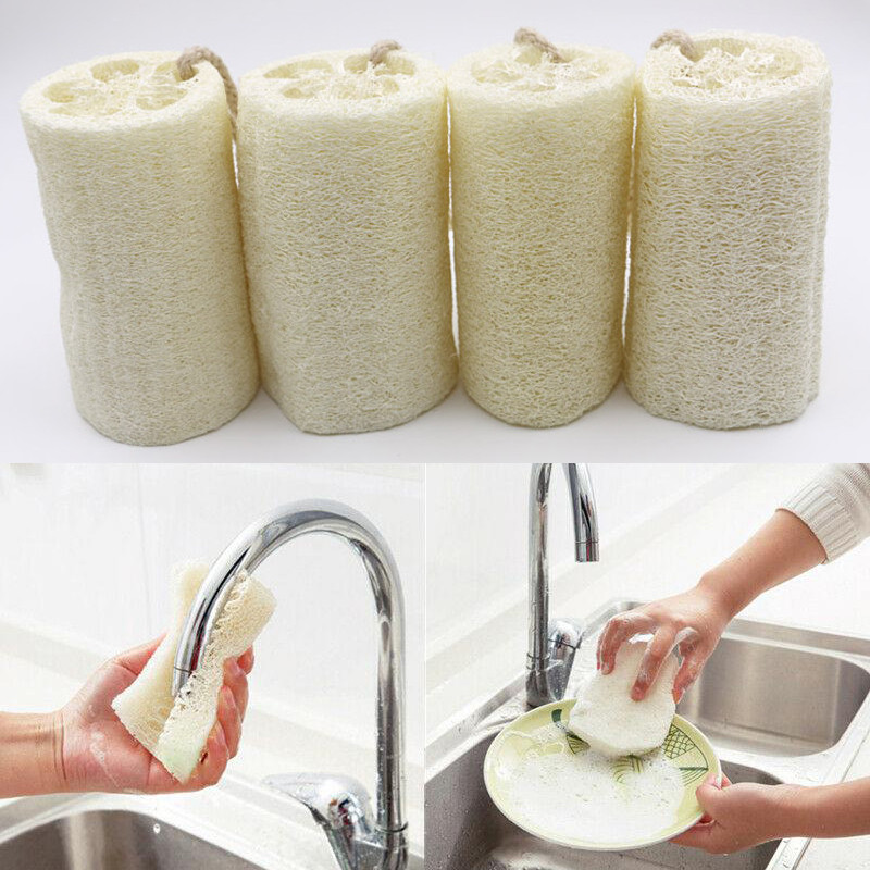 1PC Естествена луфа Luffa луфа Гъба за душ за баня Спа Скрубер за тяло ...