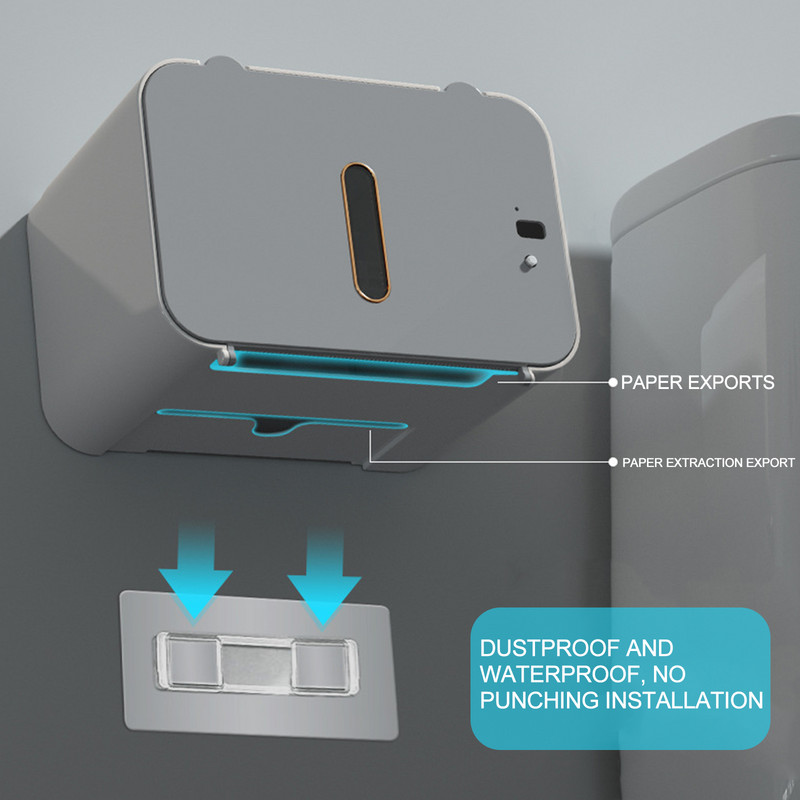 Sienas stiprinājuma audu turētājs tualetes papīra plaukts Vannas istaba Virtuve Glabāšanas plaukts Indukcijas automātiskā salvešu kaste Mājas piederumi bez perforatora