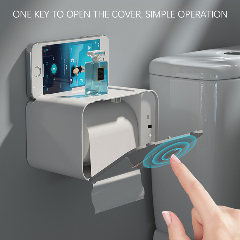 Sienas stiprinājuma audu turētājs tualetes papīra plaukts Vannas istaba Virtuve Glabāšanas plaukts Indukcijas automātiskā salvešu kaste Mājas piederumi bez perforatora