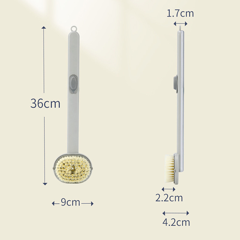 Daugiafunkcinis nuimamas vonios šepetys nugaros kūno vonios dušo kempinės šveitimo šepečiai su rankena masažuokliu vonios šepečiu