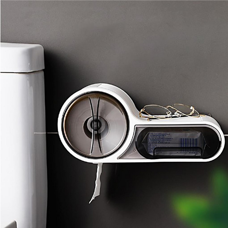 Tualetes dozators Tualetes papīra turētājs vannas istabas papīra salvešu kaste pie sienas stiprināma rullīšu papīra uzglabāšanas kaste