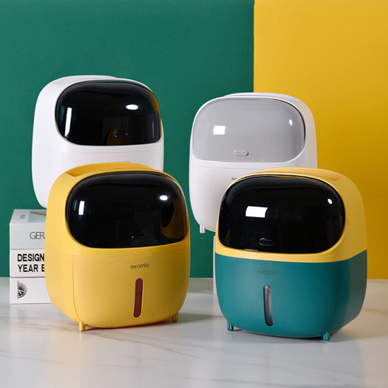 Creative tualetes papīra turētājs Ūdensnecaurlaidīgs turētājs tualetes papīram Vannas istabas tualetes papīra uzglabāšanas kaste Tualetes ruļļa turētāja robota forma