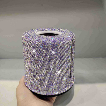 Πολυτελής θήκη χαρτομάντηλου Tissue Box Bling Diamond στρογγυλή χαρτοπετσέτα Dispenser Ρολό Θήκη χαρτιού υγείας Home Αξεσουάρ Τουαλέτας baño