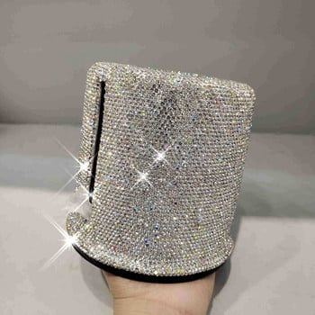 Πολυτελής θήκη χαρτομάντηλου Tissue Box Bling Diamond στρογγυλή χαρτοπετσέτα Dispenser Ρολό Θήκη χαρτιού υγείας Home Αξεσουάρ Τουαλέτας baño