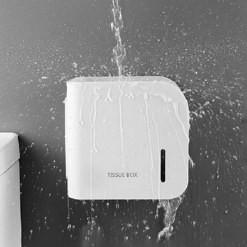 Tualetes papīra turētājs, ūdensnecaurlaidīgs divslāņu salvešu kaste, sienas stiprinājums uzglabāšanas plaukts, papīra glabāšanas kaste, vannas istabas aksesuārs