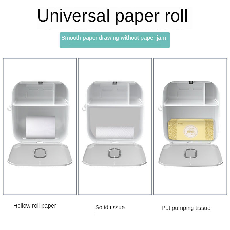 Ūdensnecaurlaidīgs tualetes papīra turētājs pie sienas stiprināms vannas istabas plaukts uzglabāšanas kaste Bez perforatora pārnēsājams tualetes ruļļa turētājs vannas istabas organizators