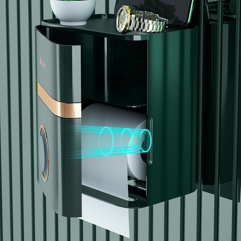 Tualetes papīra turētāja konteinera salvešu kaste Ūdensizturīga pie sienas stiprināma tualetes papīra ruļļa plaukts Vannas istabas organizatora piederumi