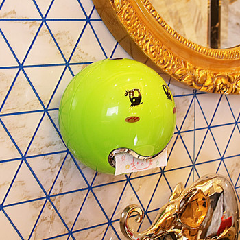 Стенен монтиран кръгъл държач за тоалетна хартия Творческо водоустойчиво магнитно дъно Кутия за органайзер за домашна баня с усмивка за тоалетна ролка