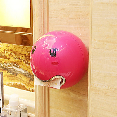 Pie sienas piestiprināts apaļš tualetes papīra turētājs Radošs ūdensnecaurlaidīgs magnētiskais apakšējais mājas vannas istabas smaids tualetes rullīša papīra organizatora kaste