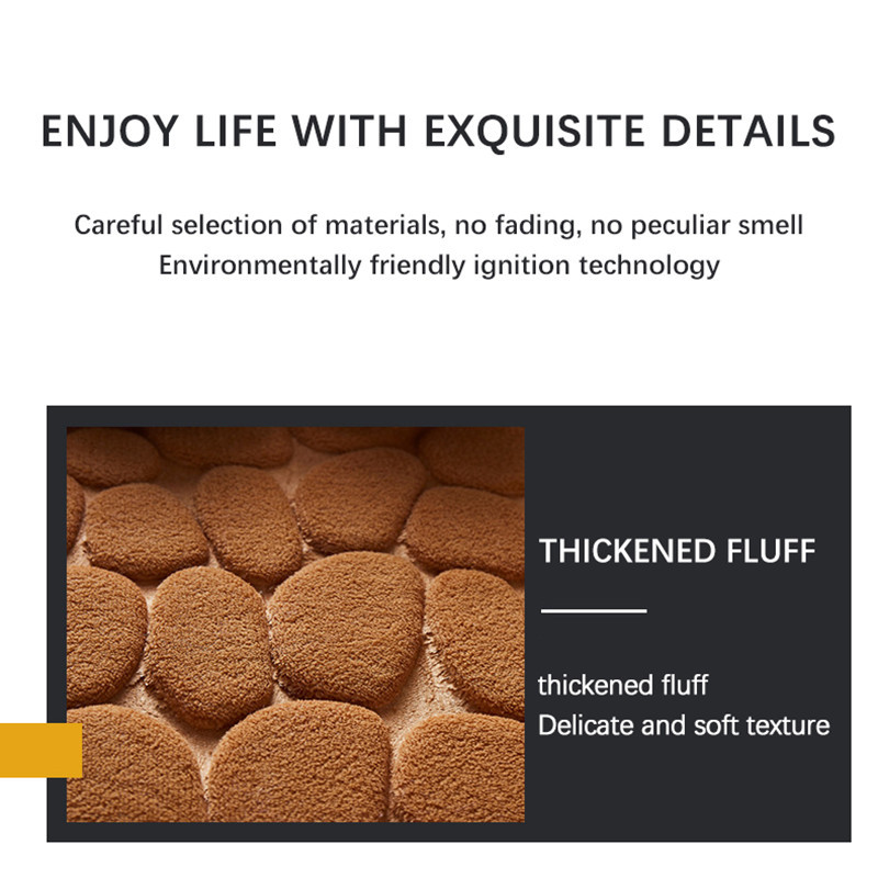 Prostirka za kupaonicu 3D reljefna neklizajuća podloga od kaldrme Podna prostirka koja upija vodu Otirač od memorijske pjene Podloga za noge od kaldrme