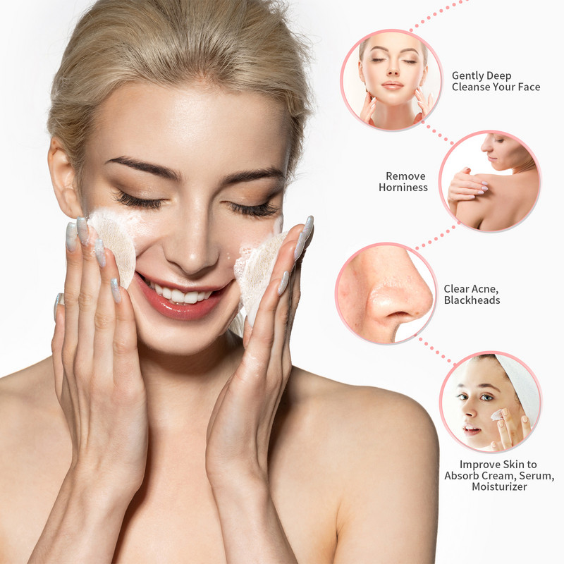 50 gab Lufas pīlinga sūkļi pīlinga skrubera spilventiņš Lufas sūkļa spilventiņš dabīgs lufas sejas skruberis