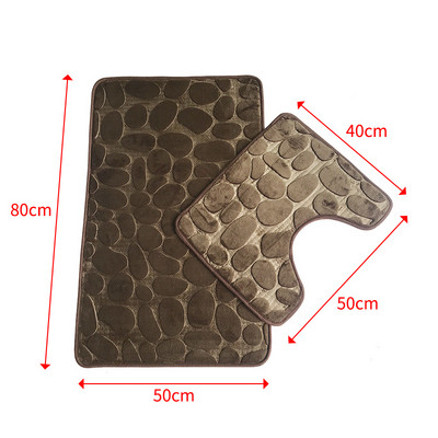 Mājas Vannas istabas Vannas Paklājiņa Komplekts Tualetes Paklājiņš Neslīdošs Vannas Paklājiņš Vannas Paklājs Dušas Paklāju Komplekts Tualetes Pārklājums Grīdas Paklājiņš