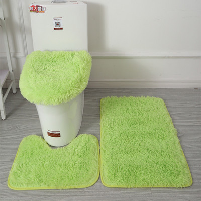 3 kom/set Jednobojni set prostirki za kupaonicu Fluffy Hairs Kupaonski tepisi Moderni pokrivač poklopca za WC školjku Komplet tepiha Pravokutnik 50*80 50*40 45*50 cm