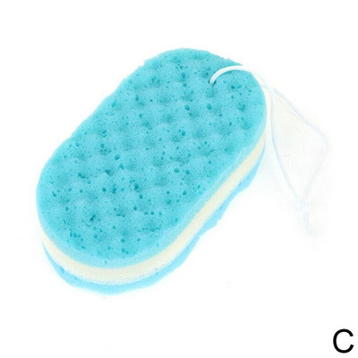 Trīs slāņu viļņu vannas sūklis ķermeņa birste Ādas attīroša masāžas tīrīšana dušas birste bērniem pieaugušajiem paredzēta putu skrubja dvieļu virves turētājs