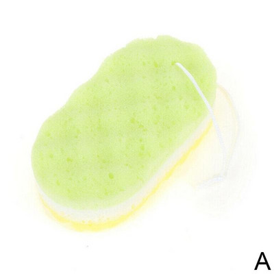 Trīs slāņu viļņu vannas sūklis ķermeņa birste Ādas attīroša masāžas tīrīšana dušas birste bērniem pieaugušajiem paredzēta putu skrubja dvieļu virves turētājs