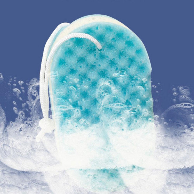 Trīs slāņu viļņu vannas sūklis ķermeņa birste Ādas attīroša masāžas tīrīšana dušas birste bērniem pieaugušajiem paredzēta putu skrubja dvieļu virves turētājs