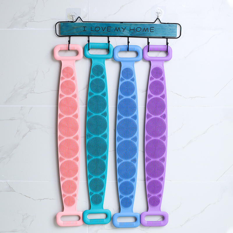 Ķermeņa skruberis Berzes Muguras Pīlings Masāža Dušas Pagarināts Skruberis Ādas Tīrīšanas Birstes Ķermeņa Sūklis Silikona Sukas Vannas dvieļi