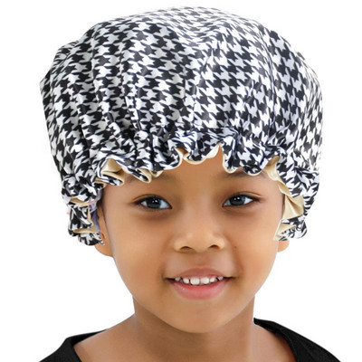 Zīda satīna bonnets matu ietīšanas vāciņš miega cepurei guļamajai nakts regulējamai medmāsas cepurei ar oderējumu ar elastīgu joslu sievietēm, bērniem