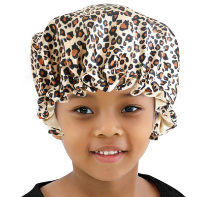 Zīda satīna bonnets matu ietīšanas vāciņš miega cepurei guļamajai nakts regulējamai medmāsas cepurei ar oderējumu ar elastīgu joslu sievietēm, bērniem