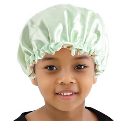 Zīda satīna bonnets matu ietīšanas vāciņš miega cepurei guļamajai nakts regulējamai medmāsas cepurei ar oderējumu ar elastīgu joslu sievietēm, bērniem